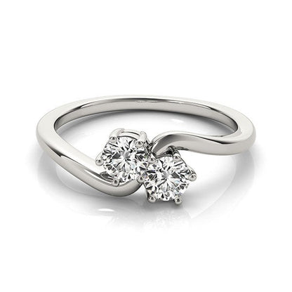 Solitaire Two Stone Diamond Ring in 14k White Gold (1/2 cttw) Bids.com