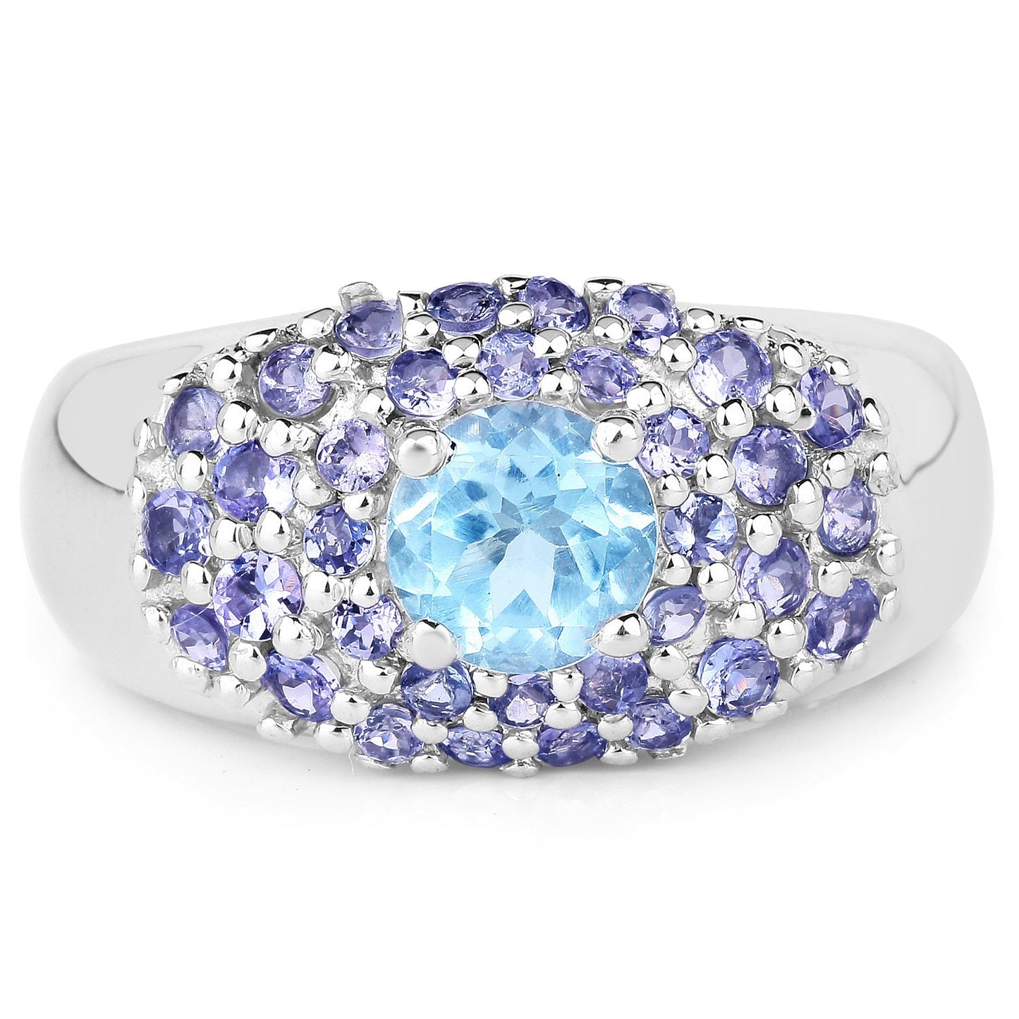 2.78 Carat Genuine Blue Topaz and Tanzanite .925 Sterling Silver Ring Bids.com