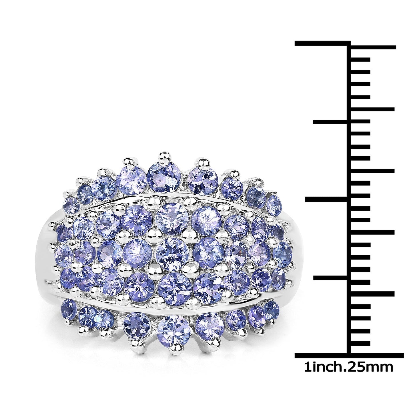 2.35 Carat Genuine Tanzanite .925 Sterling Silver Ring Bids.com