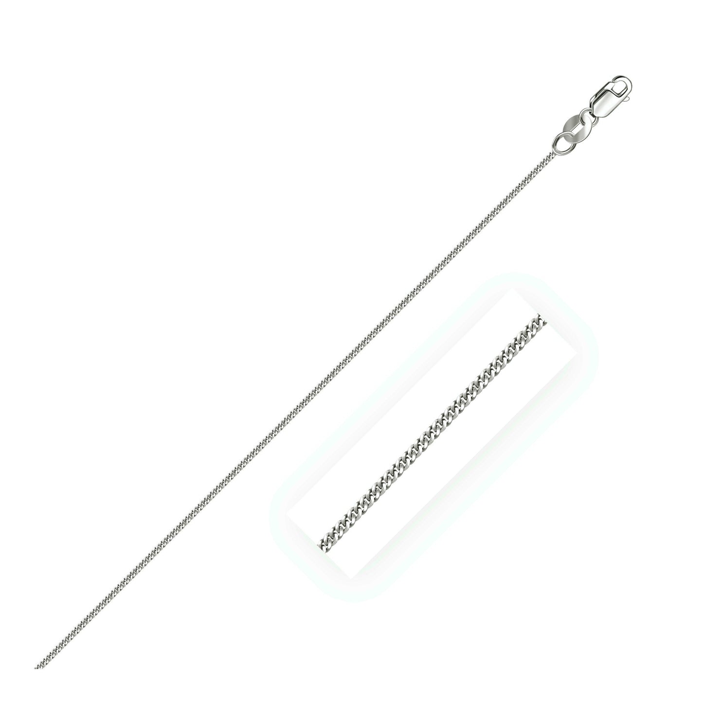 14k White Gold Gourmette Chain 1.0mm Bids.com
