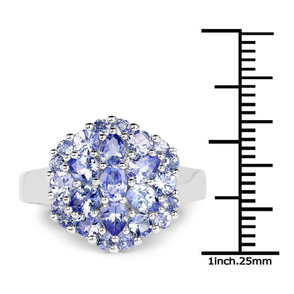 2.03 Carat Genuine Tanzanite .925 Sterling Silver Ring Bids.com
