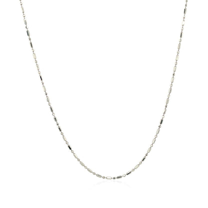 14k White Gold Diamond-Cut Bead Chain 1.0mm Bids.com