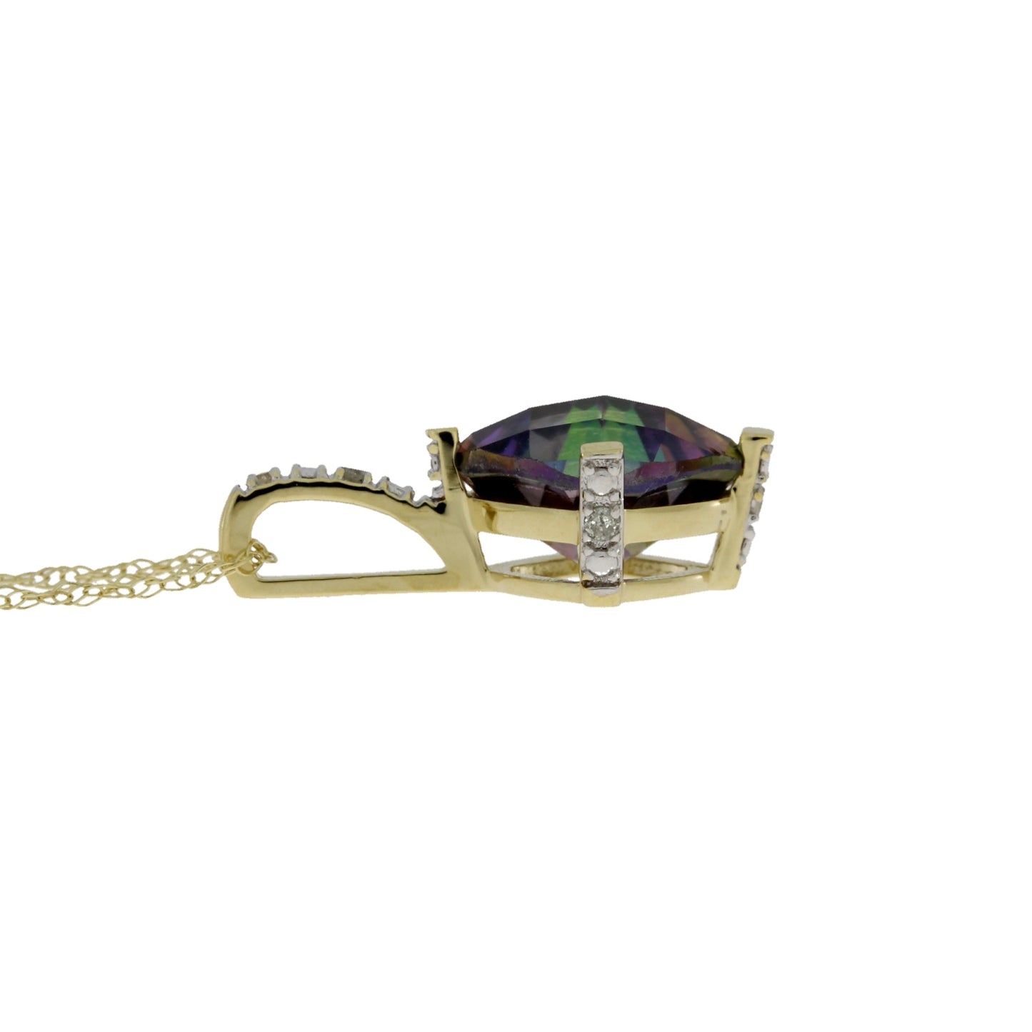 Treated Topaz Diamond Fashion Pendants 10KT Yellow Gold Bids.com