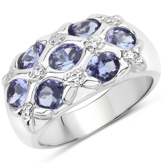 2.31 Carat Genuine Tanzanite .925 Sterling Silver Ring Bids.com