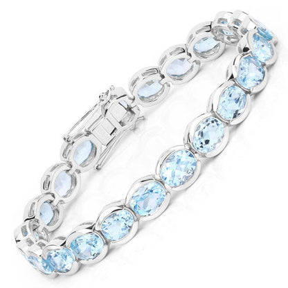 44.00 Carat Genuine Blue Topaz .925 Sterling Silver Bracelet Bids.com