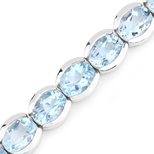 44.00 Carat Genuine Blue Topaz .925 Sterling Silver Bracelet Bids.com