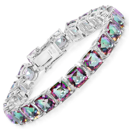 48.93 Carat Genuine Rainbow Quartz .925 Sterling Silver Bracelet Bids.com