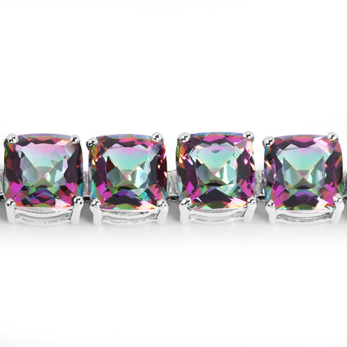 48.93 Carat Genuine Rainbow Quartz .925 Sterling Silver Bracelet Bids.com