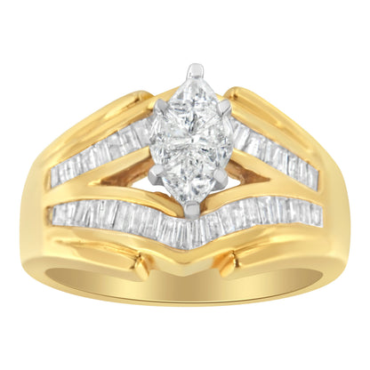 14KT Two-Toned Gold Diamond Cocktail Ring (1 cttw, H-I Color, SI1-SI2 Clarity) Bids.com