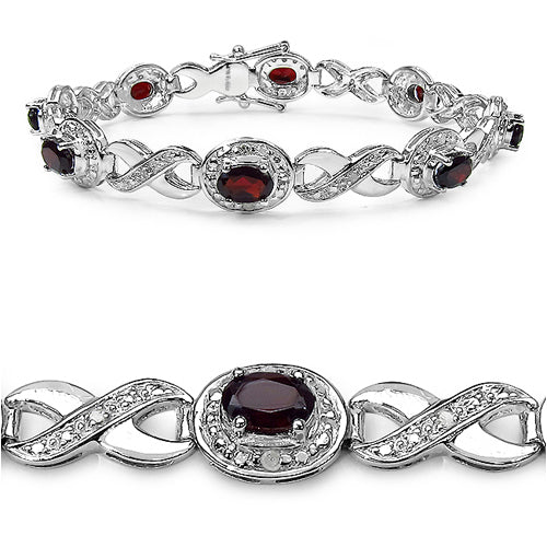 4.93 Carat Genuine Garnet .925 Sterling Silver Bracelet Bids.com