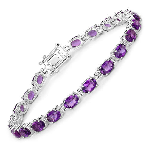 7.98 Carat Genuine Amethyst .925 Sterling Silver Bracelet Bids.com