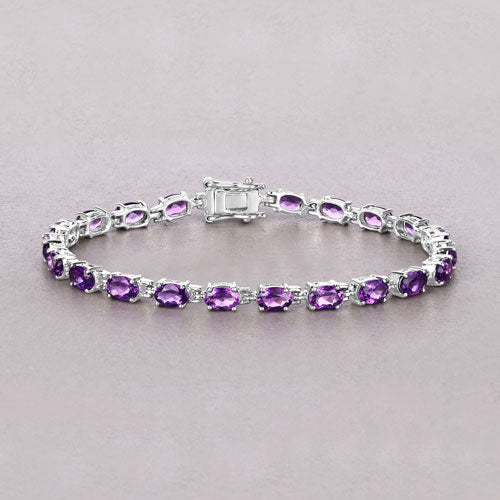 7.98 Carat Genuine Amethyst .925 Sterling Silver Bracelet Bids.com
