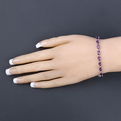 7.98 Carat Genuine Amethyst .925 Sterling Silver Bracelet Bids.com