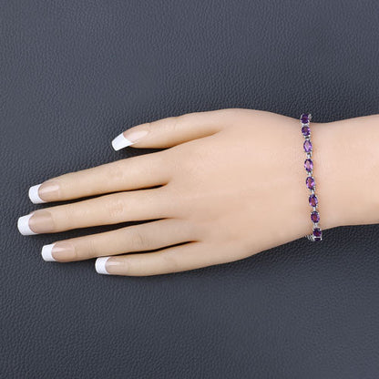 7.98 Carat Genuine Amethyst .925 Sterling Silver Bracelet Bids.com