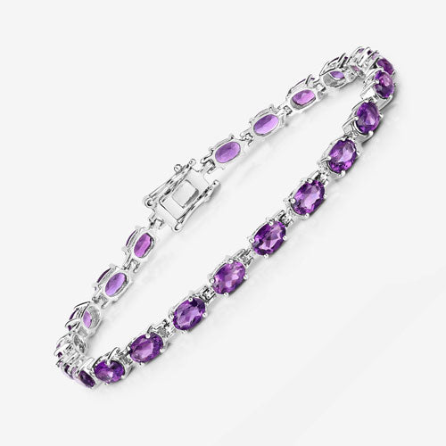 7.98 Carat Genuine Amethyst .925 Sterling Silver Bracelet Bids.com