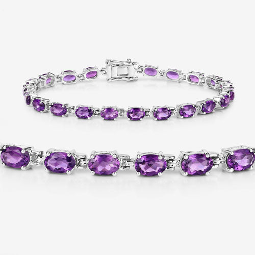 7.98 Carat Genuine Amethyst .925 Sterling Silver Bracelet Bids.com
