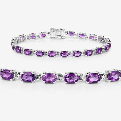 7.98 Carat Genuine Amethyst .925 Sterling Silver Bracelet Bids.com