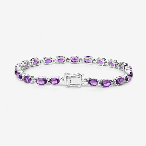7.98 Carat Genuine Amethyst .925 Sterling Silver Bracelet Bids.com