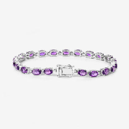 7.98 Carat Genuine Amethyst .925 Sterling Silver Bracelet Bids.com