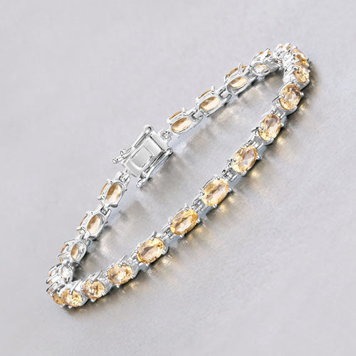 9.03 Carat Genuine Citrine .925 Sterling Silver Bracelet Bids.com