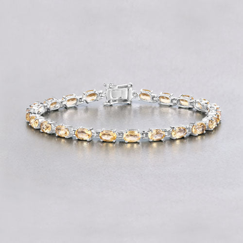 9.03 Carat Genuine Citrine .925 Sterling Silver Bracelet Bids.com