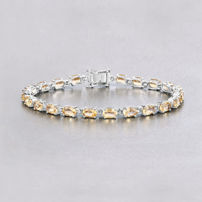 9.03 Carat Genuine Citrine .925 Sterling Silver Bracelet Bids.com