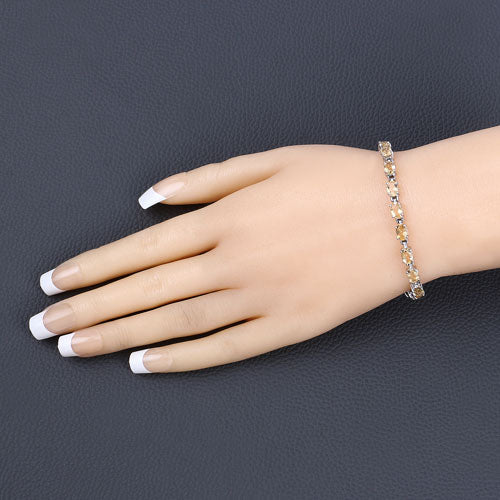9.03 Carat Genuine Citrine .925 Sterling Silver Bracelet Bids.com