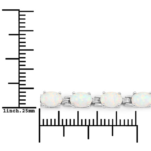 3.50 Carat Genuine Created Opal .925 Sterling Silver Bracelet Bids.com