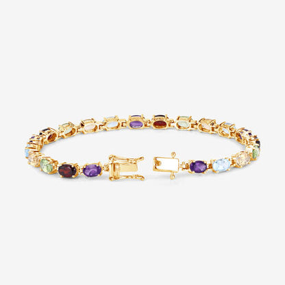 8.96 Carat Genuine Multi Stones .925 Sterling Silver Bracelet Bids.com