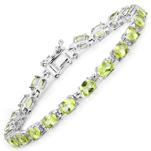 8.61 Carat Genuine Peridot .925 Sterling Silver Bracelet Bids.com