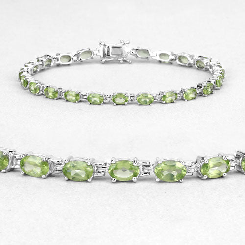 8.61 Carat Genuine Peridot .925 Sterling Silver Bracelet Bids.com