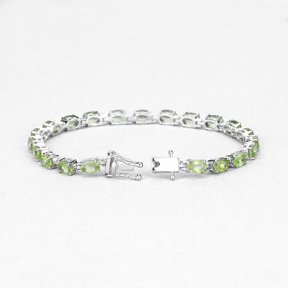 8.61 Carat Genuine Peridot .925 Sterling Silver Bracelet Bids.com