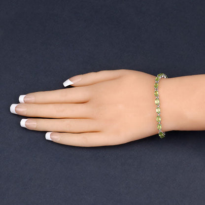 8.61 Carat Genuine Peridot .925 Sterling Silver Bracelet Bids.com