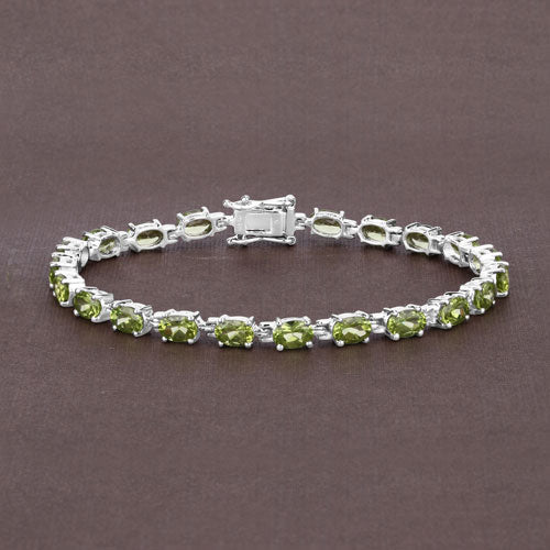 8.61 Carat Genuine Peridot .925 Sterling Silver Bracelet Bids.com