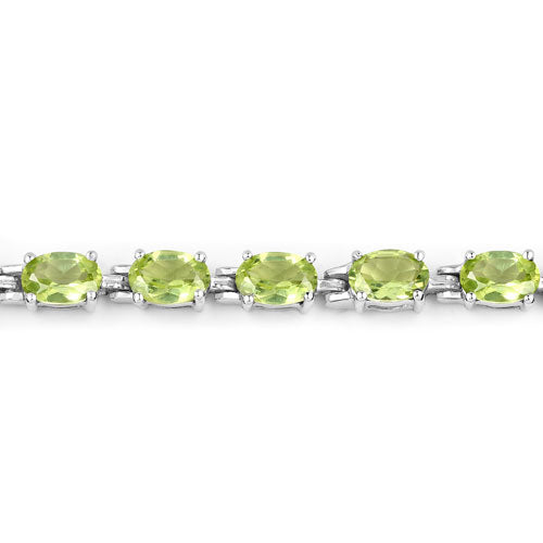 8.61 Carat Genuine Peridot .925 Sterling Silver Bracelet Bids.com