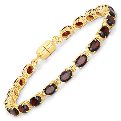 10.20 Carat Genuine Garnet .925 Sterling Silver Bracelet Bids.com