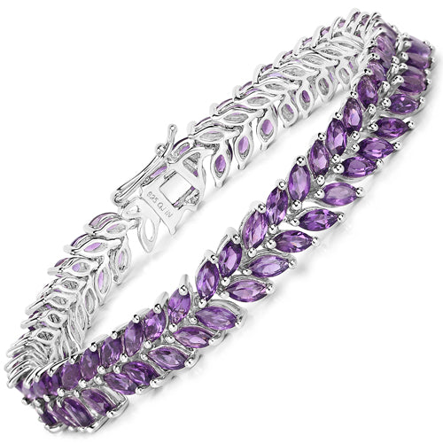 13.80 Carat Genuine Amethyst .925 Sterling Silver Bracelet Bids.com