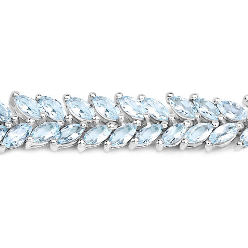 10.12 Carat Genuine Aquamarine .925 Sterling Silver Bracelet Bids.com