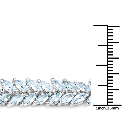 10.12 Carat Genuine Aquamarine .925 Sterling Silver Bracelet Bids.com