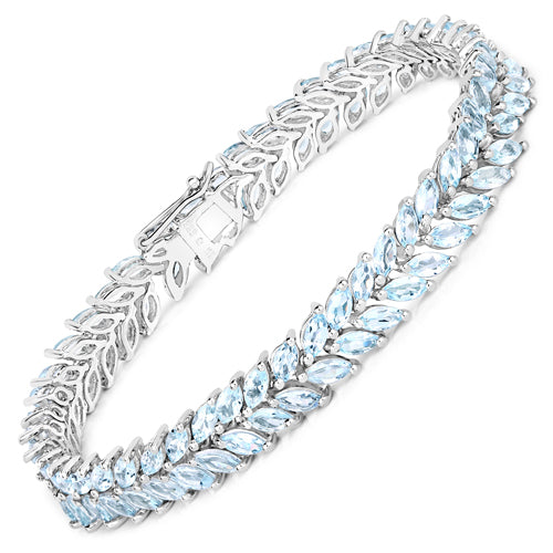 15.04 Carat Genuine Blue Topaz .925 Sterling Silver Bracelet Bids.com