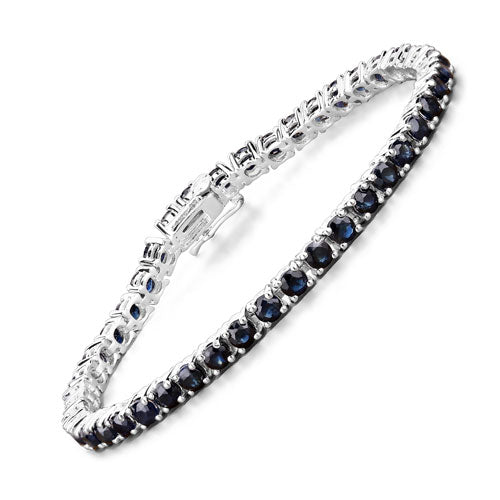 8.36 Carat Genuine Blue Sapphire .925 Sterling Silver Bracelet Bids.com