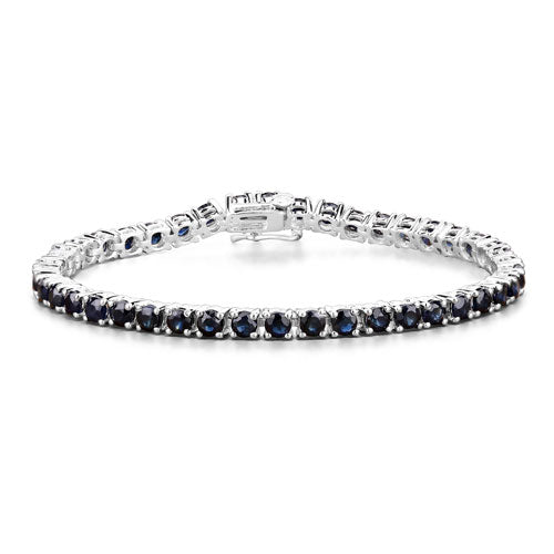 8.36 Carat Genuine Blue Sapphire .925 Sterling Silver Bracelet Bids.com