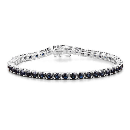 8.36 Carat Genuine Blue Sapphire .925 Sterling Silver Bracelet Bids.com