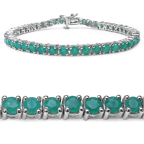 7.48 Carat Genuine Emerald .925 Sterling Silver Bracelet Bids.com