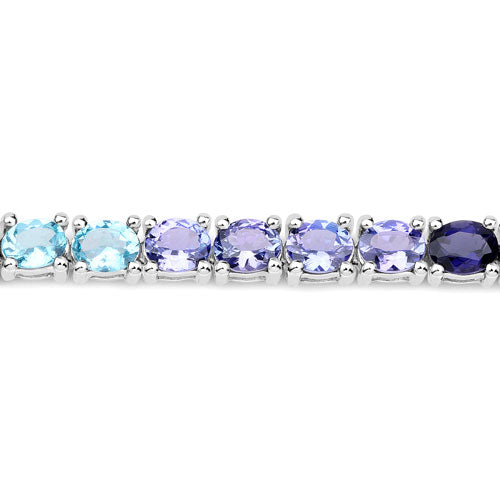 12.04 Carat Genuine Multi Stone .925 Sterling Silver Bracelet Bids.com