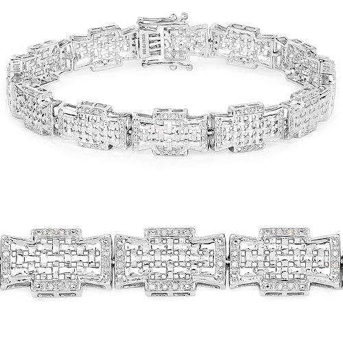 0.48 Carat Genuine White Diamond .925 Sterling Silver Bracelet Bids.com