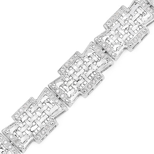 0.48 Carat Genuine White Diamond .925 Sterling Silver Bracelet Bids.com