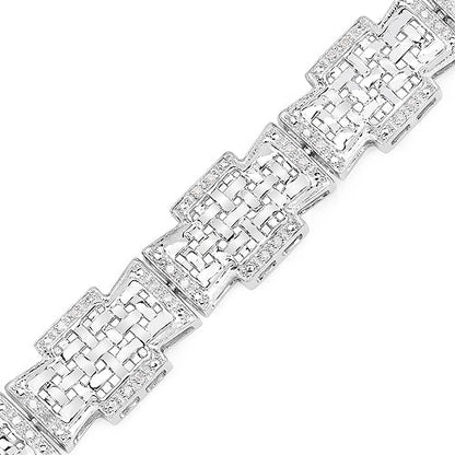 0.48 Carat Genuine White Diamond .925 Sterling Silver Bracelet Bids.com