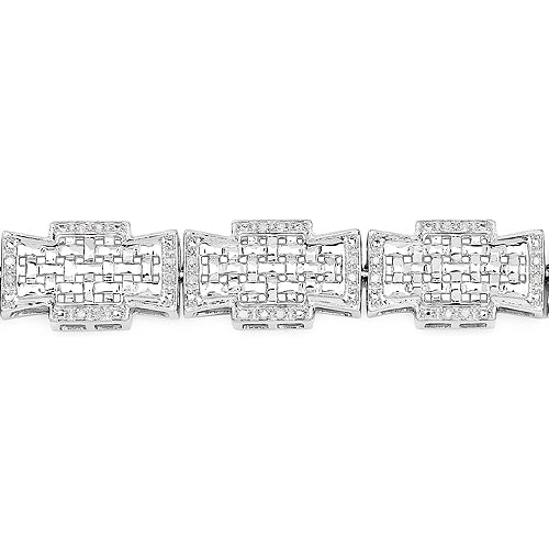 0.48 Carat Genuine White Diamond .925 Sterling Silver Bracelet Bids.com