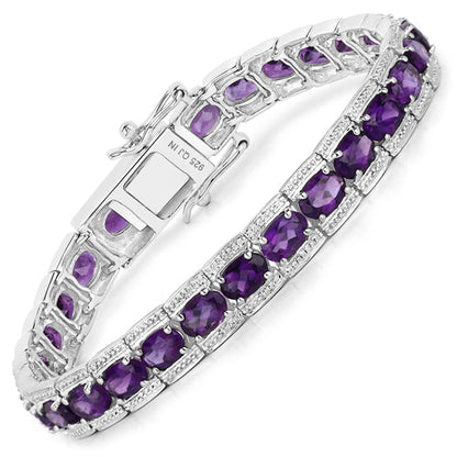 12.18 Carat Genuine Amethyst .925 Sterling Silver Bracelet Bids.com